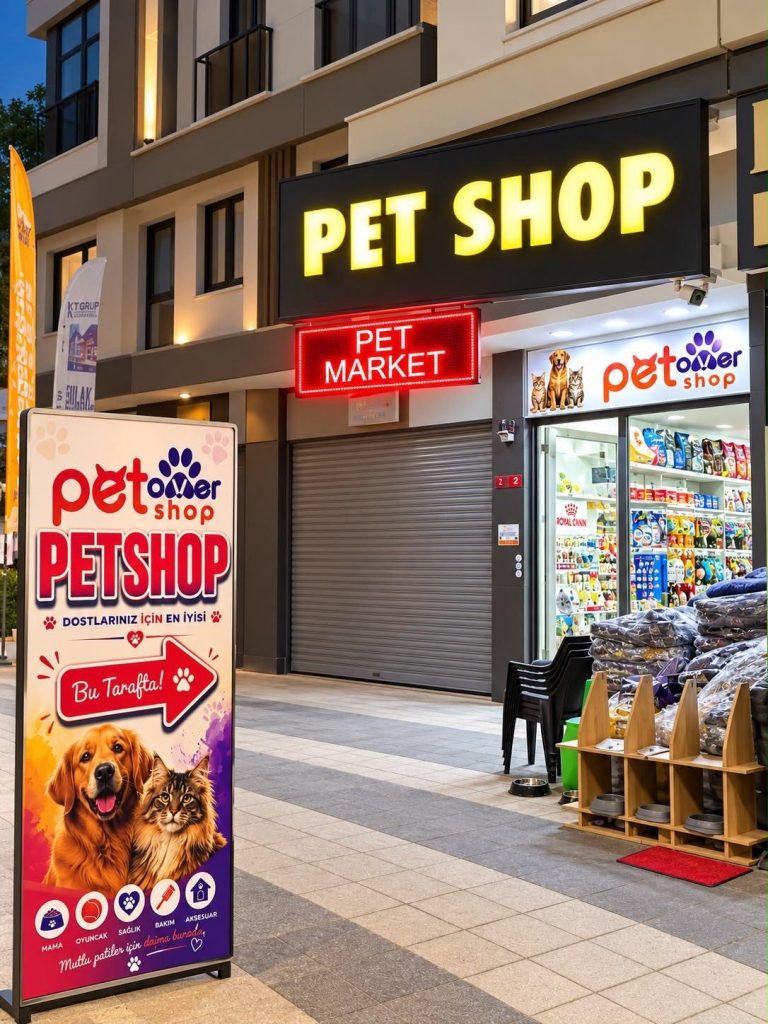 PetOver Petshop Esatpaşa dış cephe ve Pet Shop tabelası